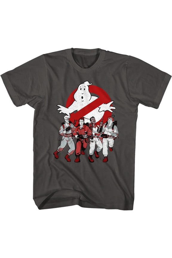 The Real Ghostbusters G'Busters And Logo Smoke Adult T-Shirt