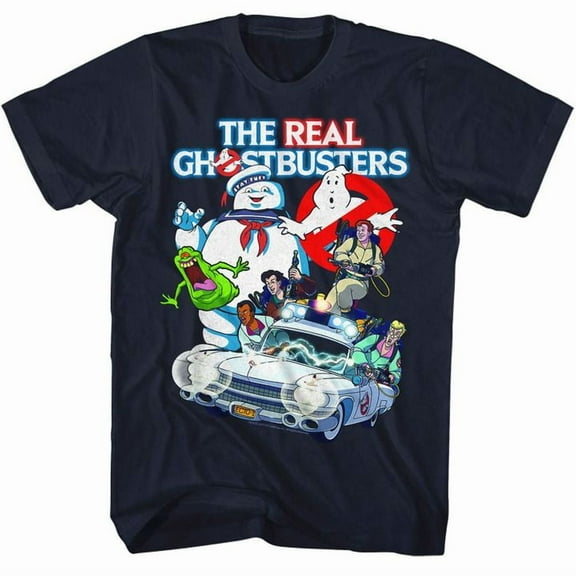 The Real Ghostbusters Gb Collage Navy Adult T-Shirt 5Xl