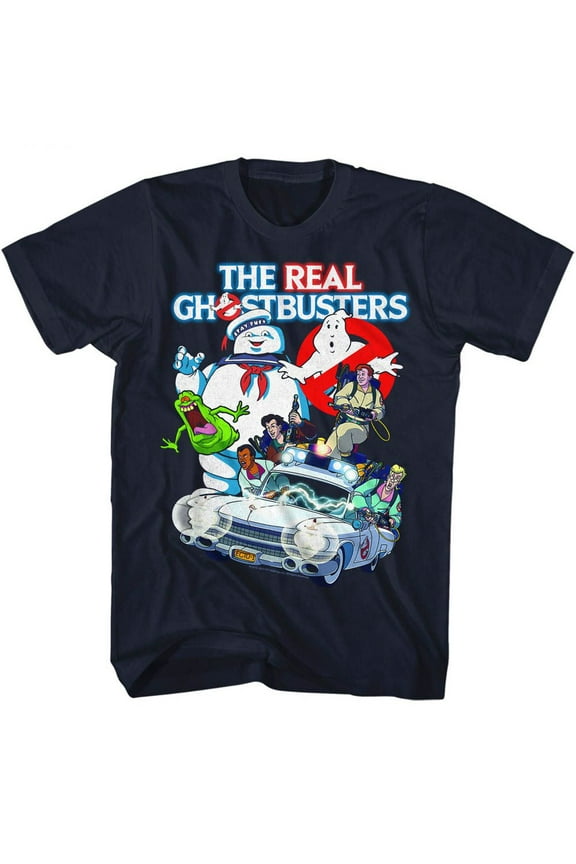 The Real Ghostbusters Gb Collage Navy Adult T-Shirt 6Xl