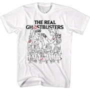 The Real Ghostbusters Line Art White T-Shirt