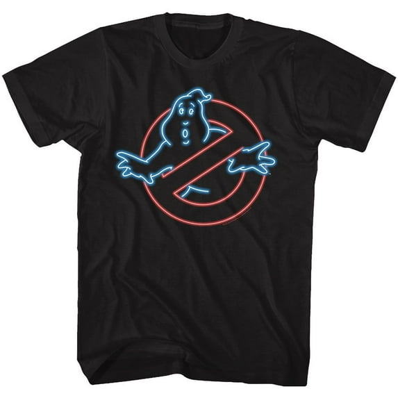 The Real Ghostbusters Neon Ghost Black Adult T-Shirt 4Xl