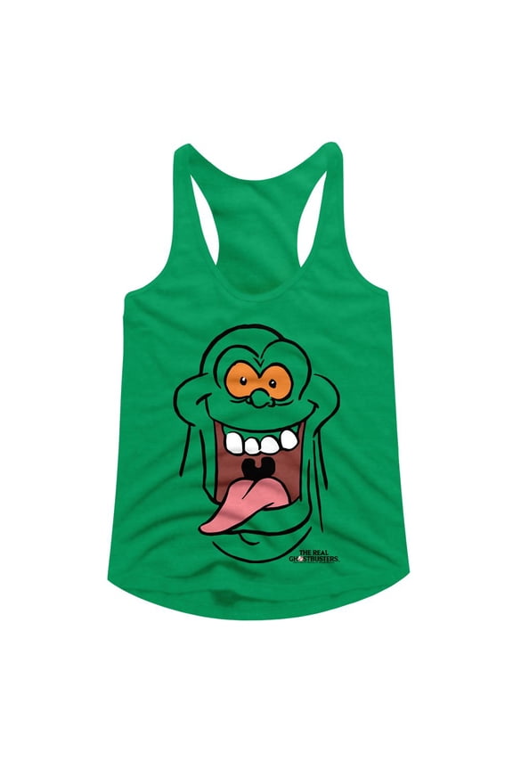 The Real Ghostbusters Slimer Face Kelly Women's Slim Fit Racerback Tank Top