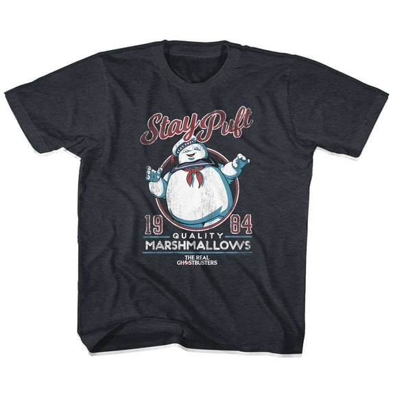 The Real Ghostbusters Stay Puft 2 Vintage Navy Youth T-Shirt