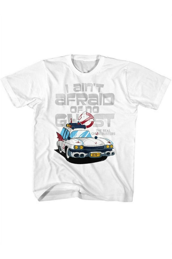 The Real Ghostbusters TV Series Aint Afraid White Youth T-Shirt Tee