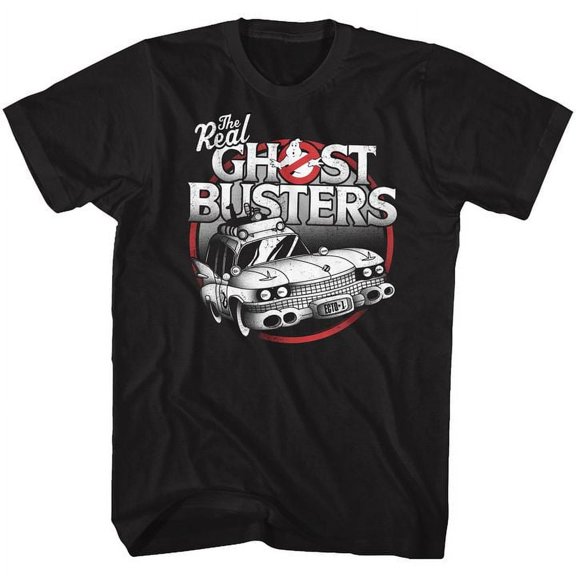 The Real Ghostbusters The Car Black Adult T-Shirt 5Xl