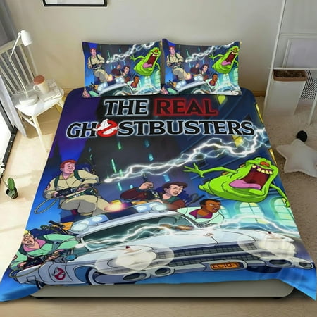 The Real Ghostbusters Themed Bed Sheet Set Three Piece Set 36x75 Inches Comfortable And Skin Friendly Unique Design Creating A Star Studded Night
