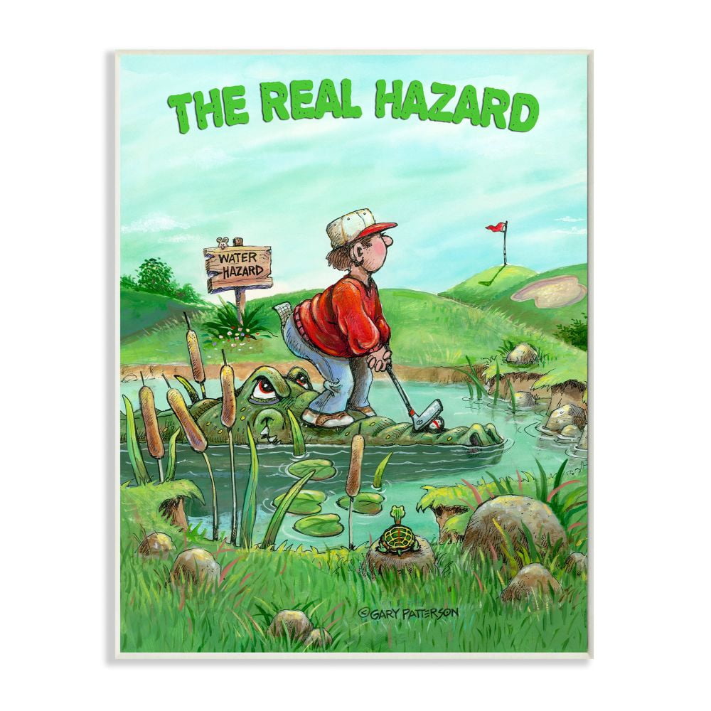 The Real Hazard Funny Golf Cartoon Sports Design Oversized Wall Plaque Art by Gary Patterson