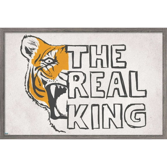 The Real King - Tiger Wall Poster, 22.375" x 34", Framed
