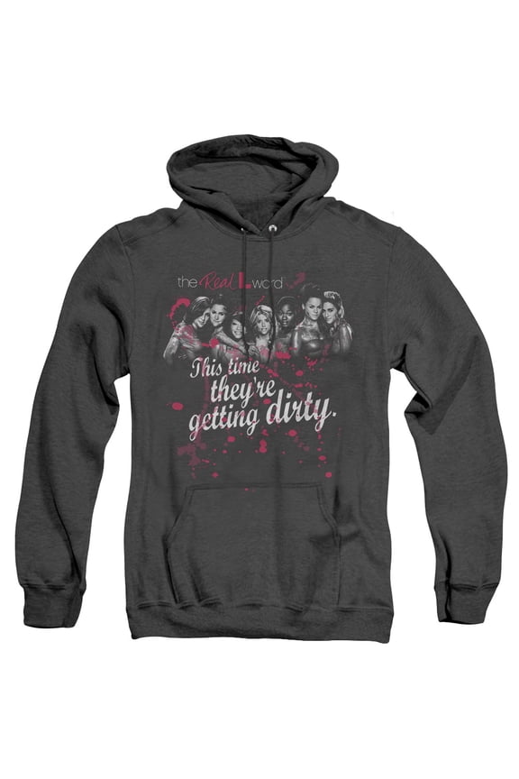 The Real L Word Dirty Adult Heather Hoodie Sweatshirt Black
