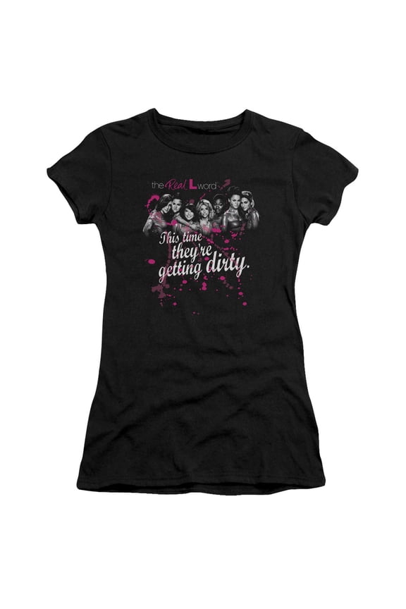 The Real L Word Dirty Junior Women's T-Shirt Sheer Black