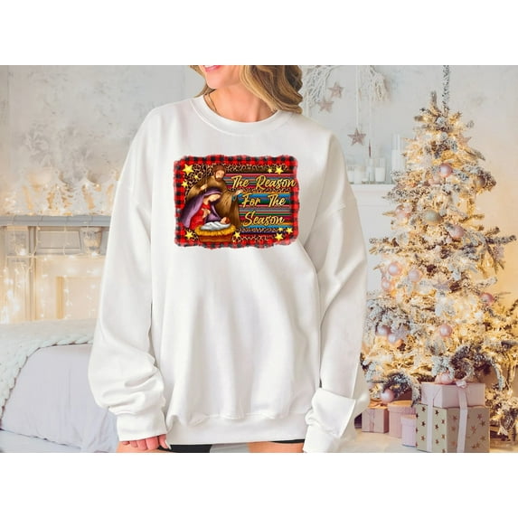 The Reason For the Season Shirt, Christmas Sweatshirt, Vintage, Jesus, Christ, Holiday Shirt