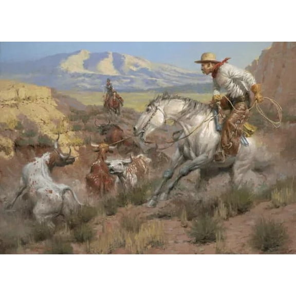 The Rebel Steer by Andy Thomas - Canvas Giclee Limited Edition Artist Proof 50 30x40 - Rare Art for Enthusiasts - 1 Unit per pack