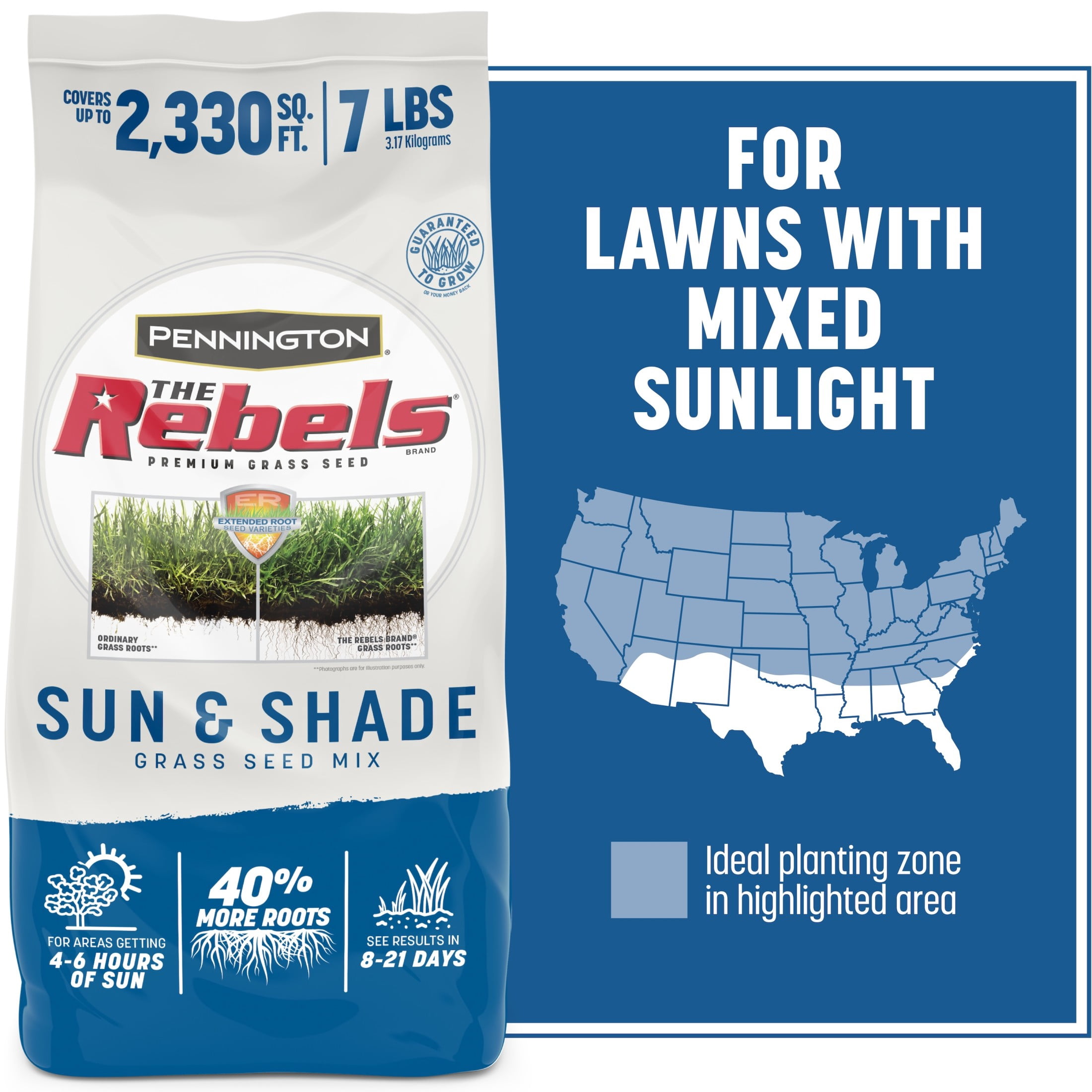 Pennington The Rebels Sun and Shade Grass Seed Mix 7 Pounds