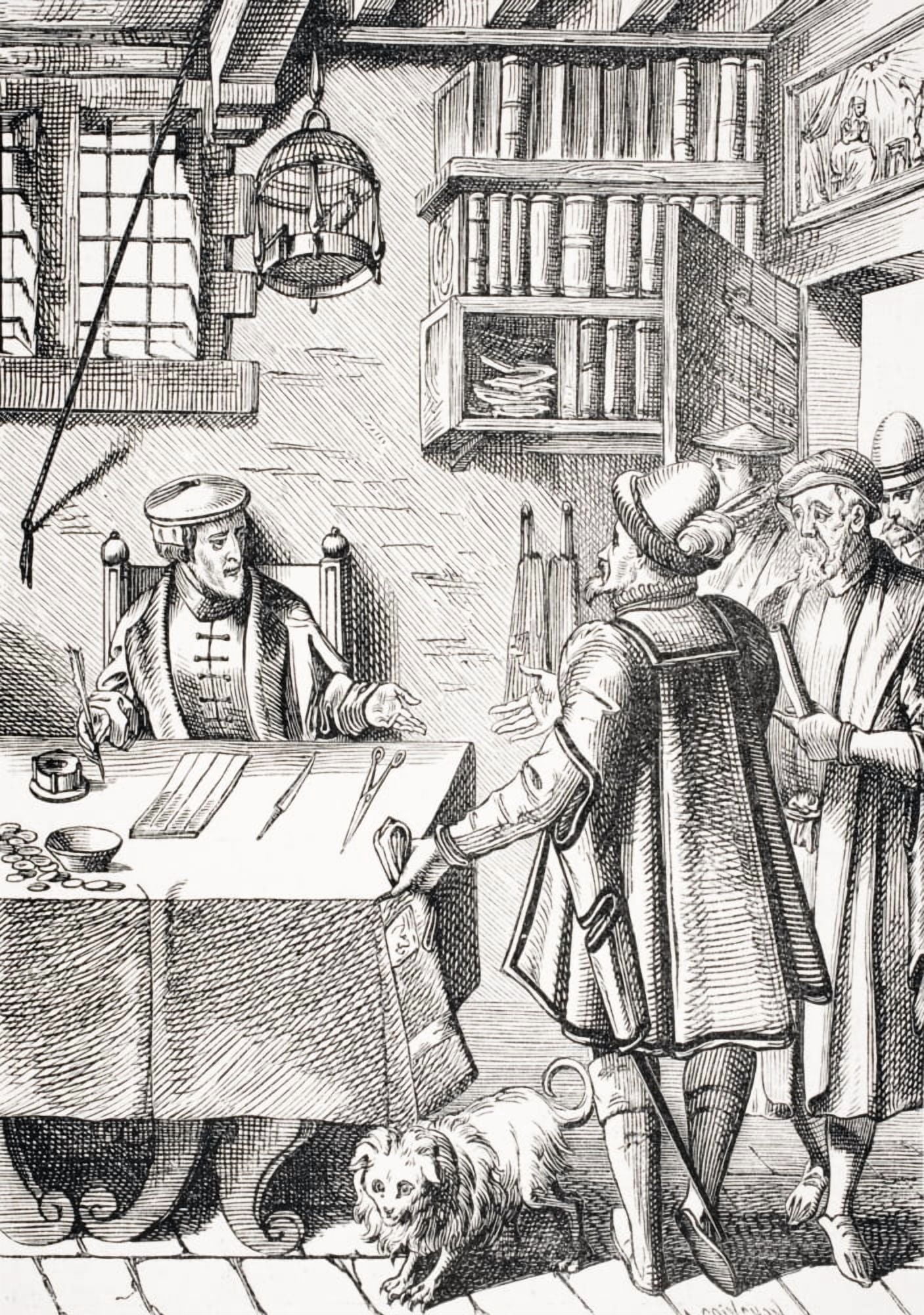 The Receiver Of Taxes Copy Of Woodcut In DamhoudereS Praxis Rerum Civilium Canvas Art - Ken Welsh Design Pics (12 x 17)