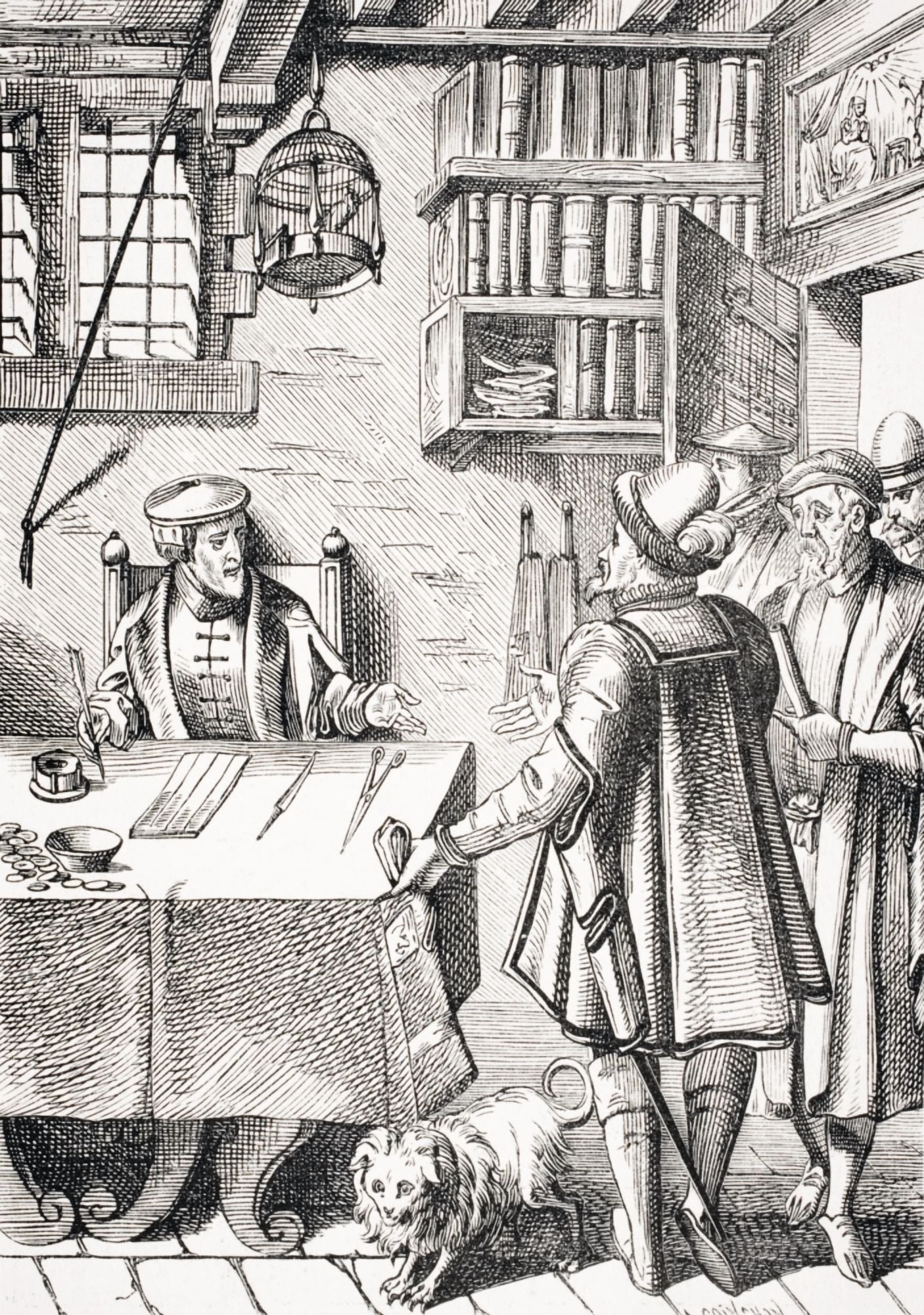 The Receiver Of Taxes Copy Of Woodcut In DamhoudereS Praxis Rerum Civilium Canvas Art - Ken Welsh Design Pics (24 x 34)