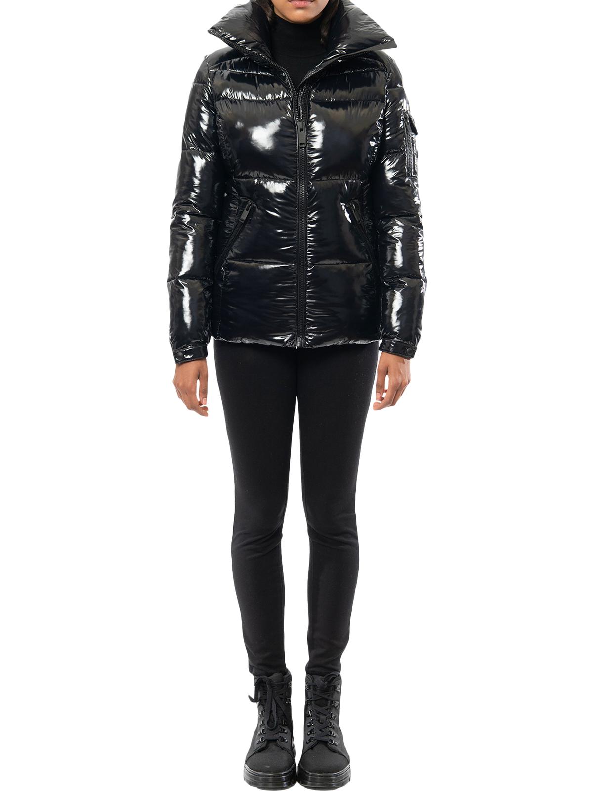 Glossy recycled down hooded puffer jacket Clearance