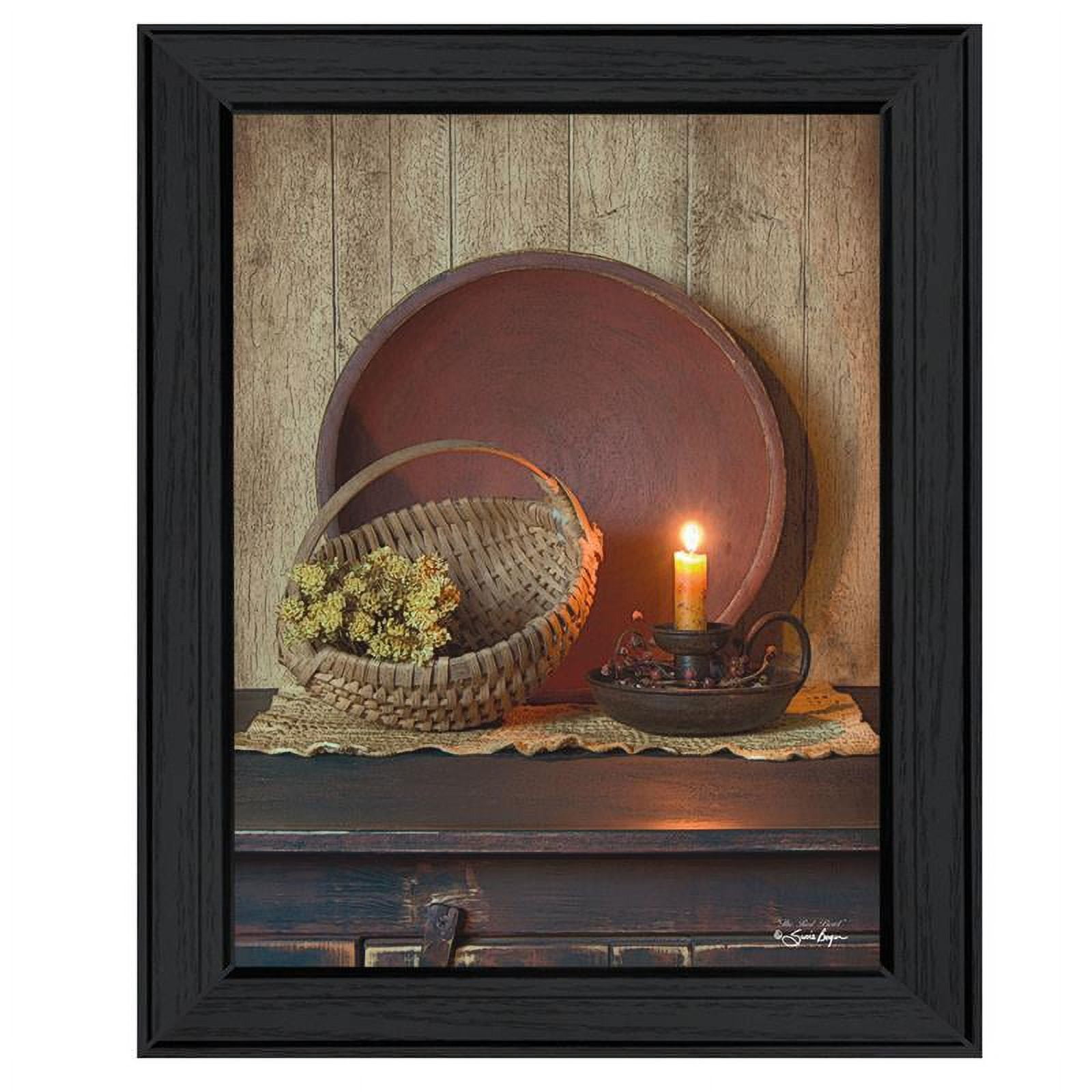 Rustic Spiritual Black Framed Canvas Print 18" x 14"