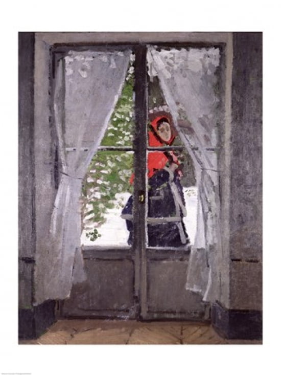 The Red Cape (Madame Monet) c1870 Canvas Art - Claude Monet (18 x 24)