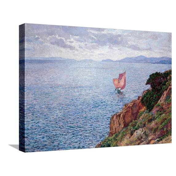 Art.com The Red Sail Stretched Canvas Print Wall Art by Théo van Rysselberghe, 24" x 18"