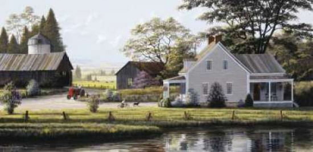 The Red Tractor Canvas Art - Bill Saunders (10 x 20)