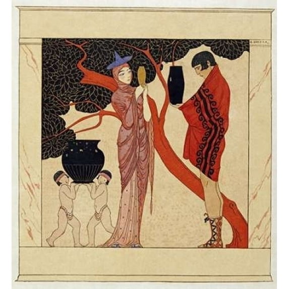 The Red Tree Poster Print by Georges Barbier (12 x 12)