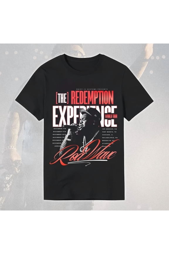 The Redemption Experience Tour Rod Wave Unisex Black Tshirt