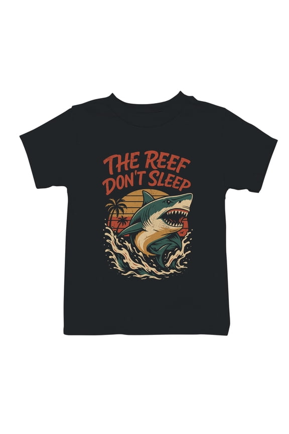 The Reef Don't Sleep Shark Design Youth's T-shirt