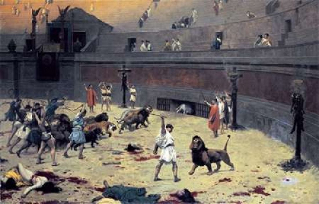 The Reentry of the Lions Into The Arena Canvas Art - Jean Leon Gerome (12 x 18)