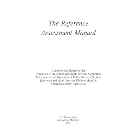 Pre-Owned The Reference Assessment Manual 9780876503447