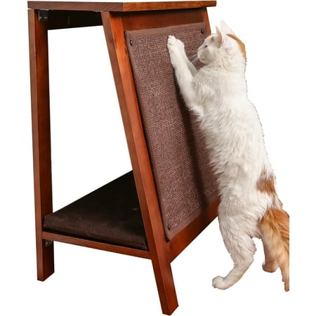 The Refined Feline A-Frame Cat Bed, Mahogany