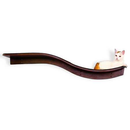 The Refined Feline, Lotus Branch Cat Shelf, Mahogany