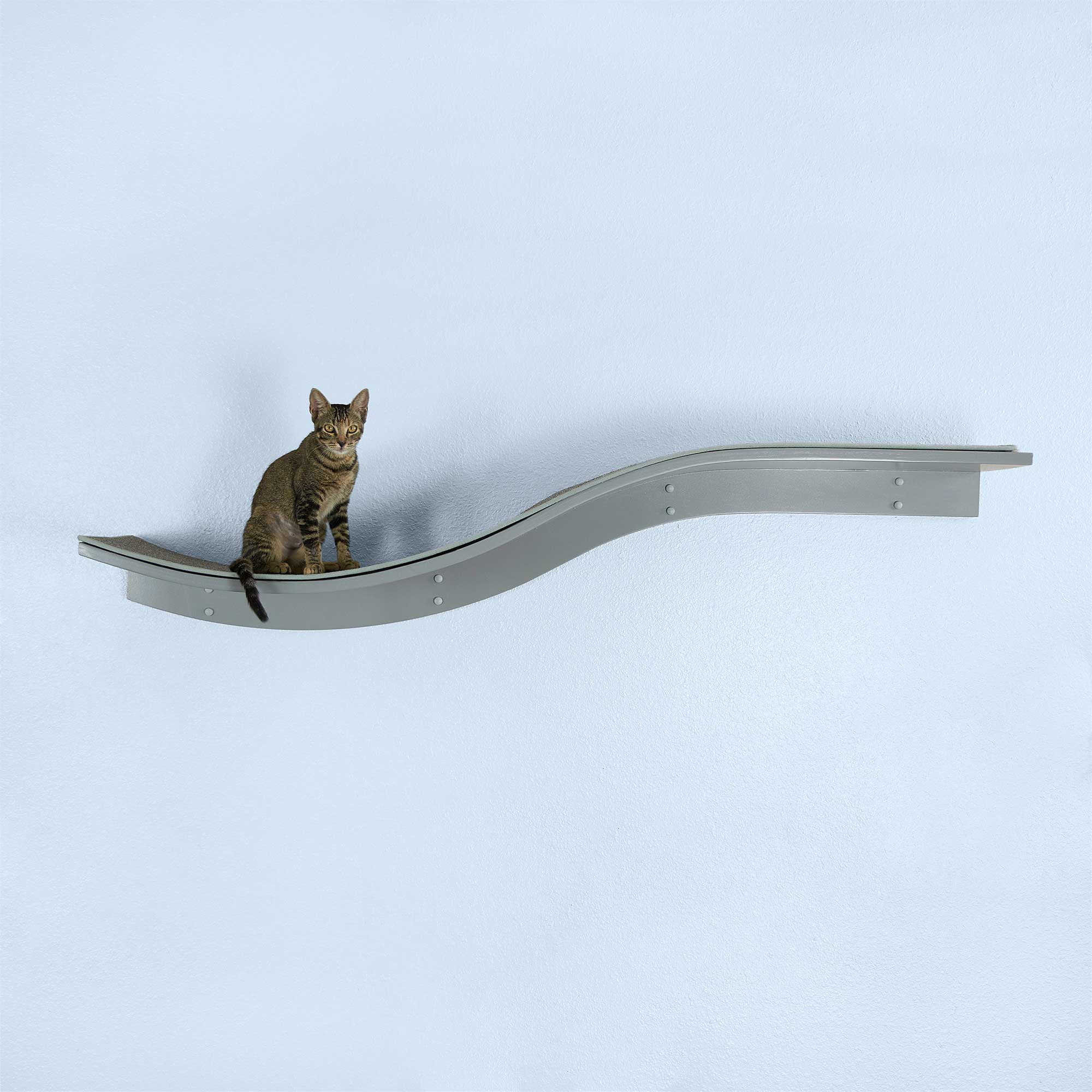 The Refined Feline Lotus Branch Cat Shelf Right Facing - Wall-Mounted Wood Cat Furniture With Replaceable Carpet