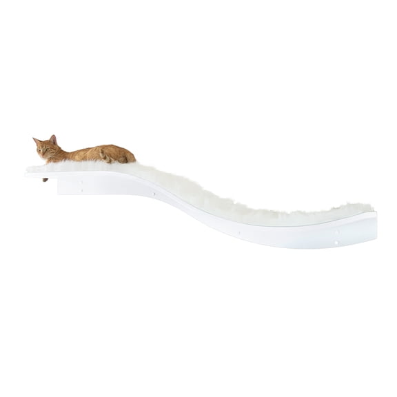 The Refined Feline, Lotus Branch Cat Shelf, White