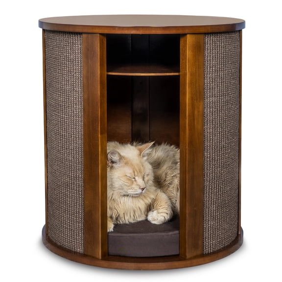 The Refined Feline, Purrrrfect End Table, Mahogany
