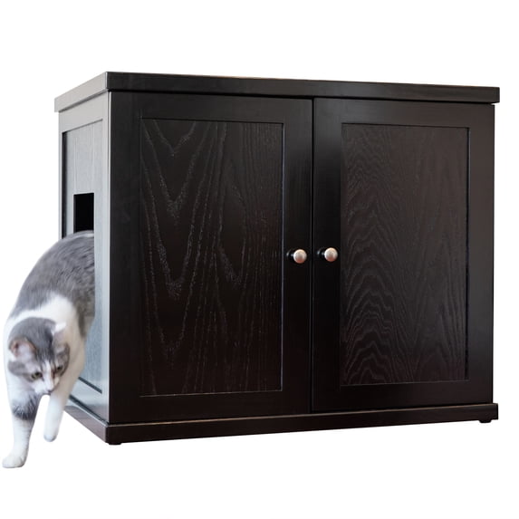 The Refined Feline Refined Litter Box Deluxe, xLarge, Espresso, Modern Style