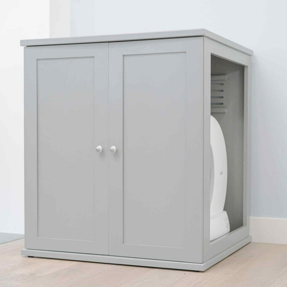 The Refined Feline Self Cleaning Litter Box Cabinet - Modern - Smoke