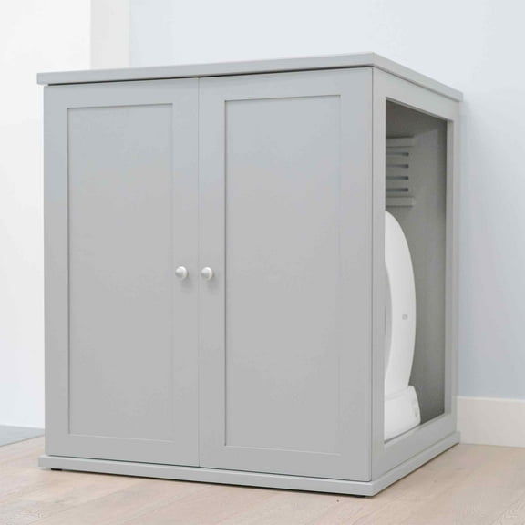 The Refined Feline Self Cleaning Litter Box Cabinet - Modern - Smoke