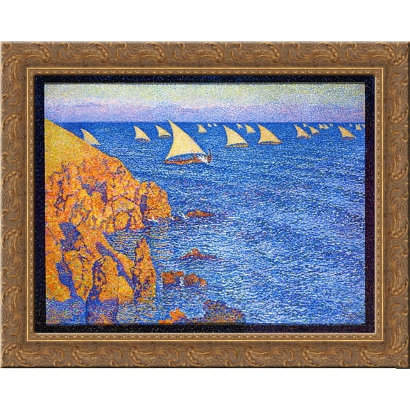The Regata 24x20 Gold Ornate Wood Framed Canvas Art by Theo van Rysselberghe