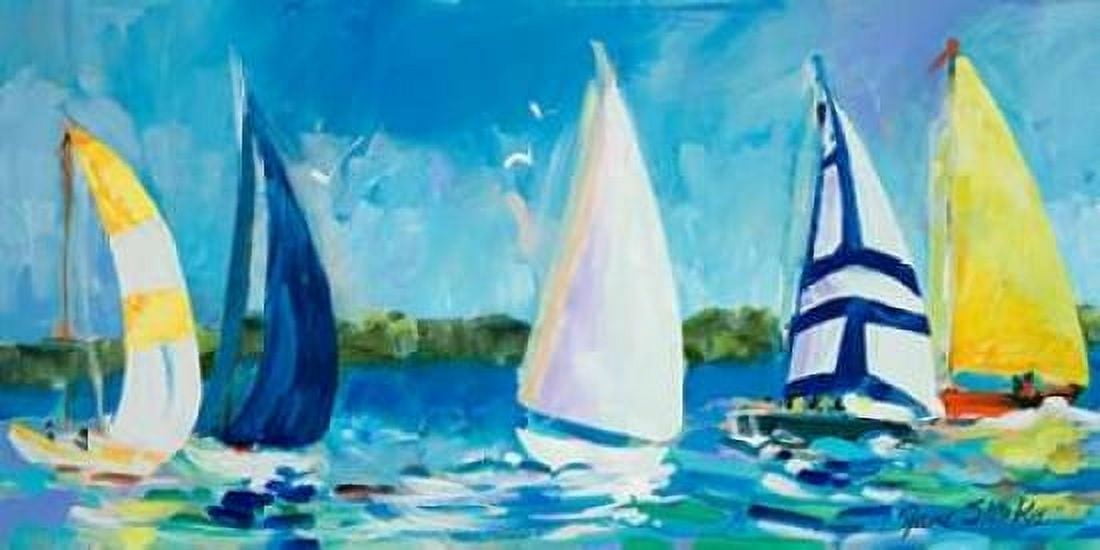 The Regatta I Canvas Art - Jane Slivka (10 x 20)