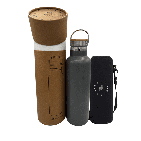 The Regis Stainless Steel Sports Water Bottle 25oz GRAY
