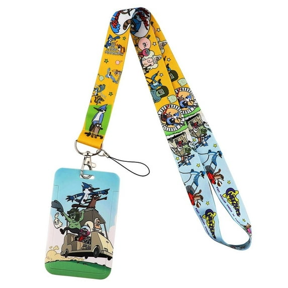 The Regular Show Cartoon Themed Lanyard With ID Holder Keychain
