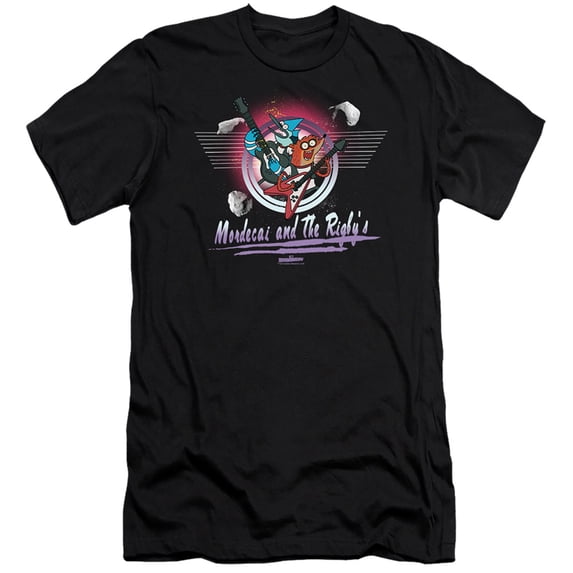 The Regular Show Mordecai & The Rigbys S/S Adult 30/1 T-Shirt Black
