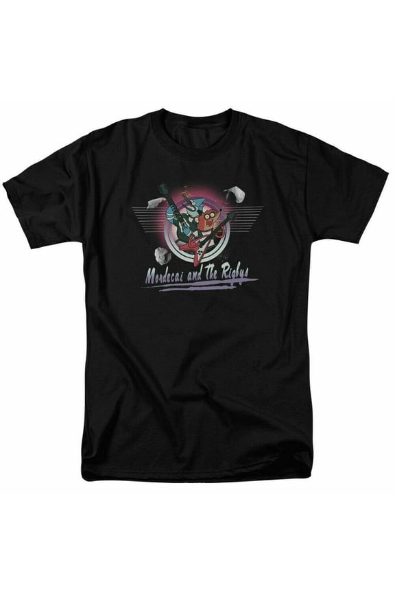 The Regular Show Mordecai & The Rigbys T Shirt Mens Licensed Cartoon Merch Black