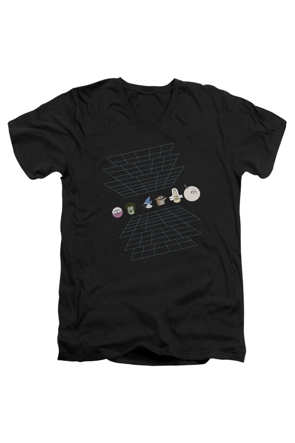 The Regular Show - Regular Grid - Slim Fit V Neck Shirt - Large