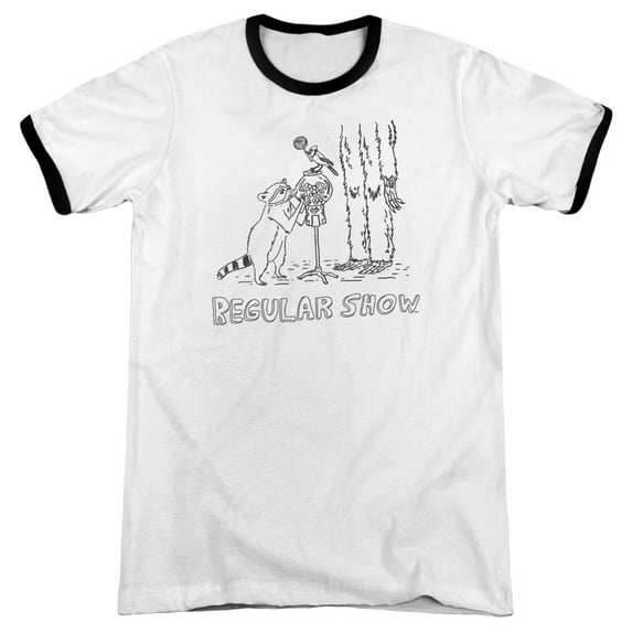 The Regular Show - Tattoo Art - Heather Ringer Short Sleeve Shirt - Medium