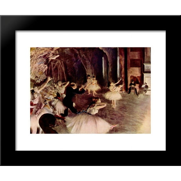 The Rehearsal of the Ballet on Stage 20x24 Framed Art Print by Edgar Degas