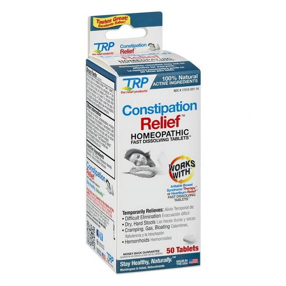The Relief Products Constipation Relief Homeopathic Fast Dissolving Tablets, 50 Count