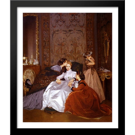 The Reluctant Bride 28x34 Large Black Wood Framed Print Art by Auguste Toulmouche