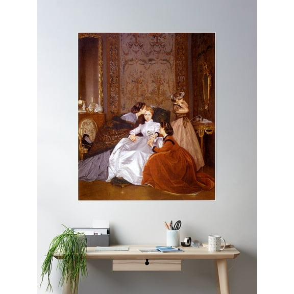 The Reluctant Bride - Auguste Toulmouche - Vintage Art Poster Wall Art, Modern Wall Decor For Living Room Bedroom, 8x12 UNFRAMED