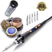 X-Tronic 1010-PRO 65 W Soldering Iron | Triple LED Illumination, Adjustable Sleep, 5 Extra Solder Tips & More